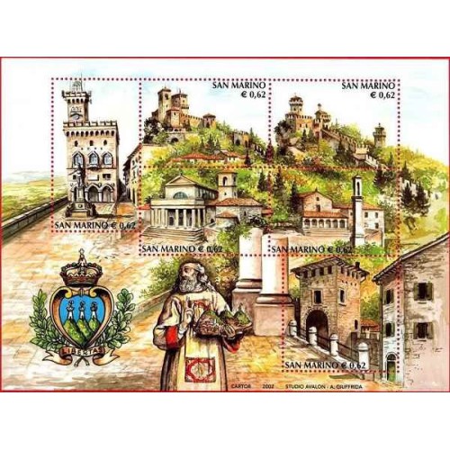 مینی شیت گردشگری - سان مارینو 2002 ارزش روی شیت 3 یورو