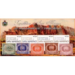 مینی شیت صد و بیست و پنجمین سالگرد تمبرهای سن مارینو - سان مارینو 2002 ارزش روی شیت 5 یورو