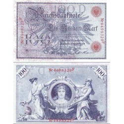 اسکناس 100 مارک - رایش آلمان 1908  مهر قرمز