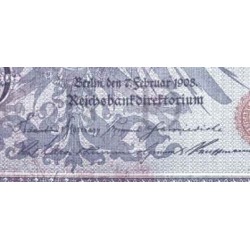 اسکناس 100 مارک - رایش آلمان 1908  مهر قرمز