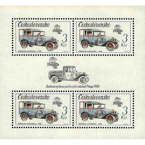 مینی شیت نمایشگاه بین المللی تمبر پراگا 88 - یادمان های فنی  - 3Kcs - چک اسلواکی 1987