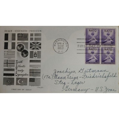 پاکت مهر روز ناتو، سومین سالگرد - آمریکا 1952