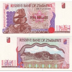 اسکناس 5 دلار - زیمباوه 1997