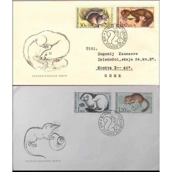2 عدد پاکت مهر روز جانوران پارک ملی تاترا - چک اسلواکی 1967