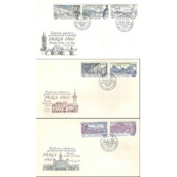 3 عدد پاکت مهر روز نمایشگاه بین المللی تمبر پراگا 1962 - چک اسلواکی 1961