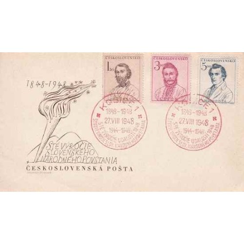 پاکت مهر روز صدمین سالگرد قیام اسلواکی 1848 - چک اسلواکی 1948 پاکت مهر روز صدمین سالگرد قیام اسلواکی 1848 - چک اسلواکی 1948