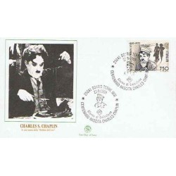 پاکت مهر روز چارلی چاپلین - ایتالیا 1989