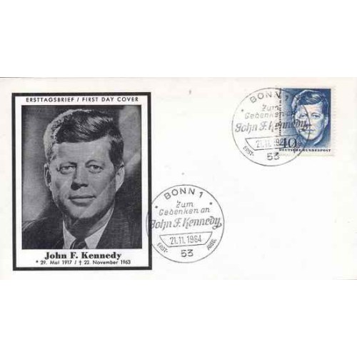 پاکت مهر روز جان اف کندی - رئیس جمهور آمریکا - جمهوری فدرال آلمان 1964 پاکت مهر روز جان اف کندی - رئیس جمهور آمریکا - جمهوری فدرال آلمان 1964