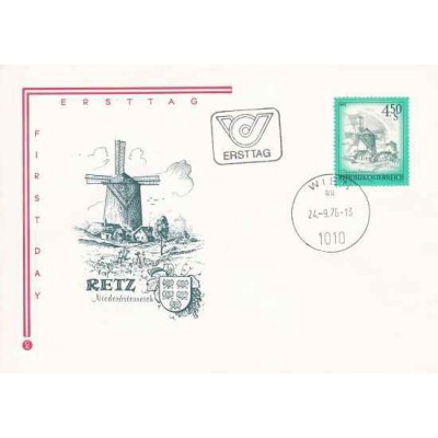 پاکت مهر روز تمبر سیری پستی - مناظر - اتریش 1976