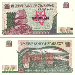 اسکناس 10 دلار - زیمباوه 1997