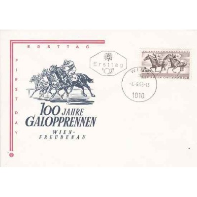 پاکت مهر روز صدمین سال مسابقات اسبدوانی گالوپ - اتریش 1968
