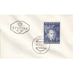 پاکت مهر روز بیست و پنجمین سالگرد مرگ آنتون وایلدگانز -  اتریش 1957