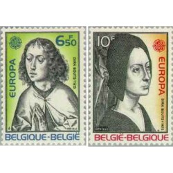 2 عدد تمبرمشترک اروپا - Europa Cept - نقاشی ها -  بلژیک 1975