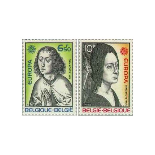 2 عدد تمبرمشترک اروپا - Europa Cept - نقاشی ها - بلژیک 1975 2 عدد تمبرمشترک اروپا - Europa Cept - نقاشی ها - بلژیک 1975