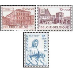3 عدد تمبر نسخه فرهنگ -  بلژیک 1975