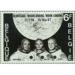 1 عدد تمبر فرود روی ماه -  بلژیک 1969