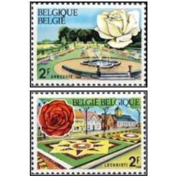 2 عدد تمبر گلها -  بلژیک 1969