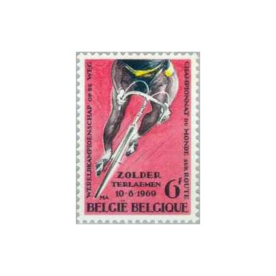 1 عدد تمبر قهرمانی جهان در دوچرخه سواری -  بلژیک 1969