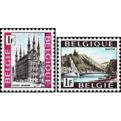 2 عدد تمبر سری پستی - گردشگری-  بلژیک 1968