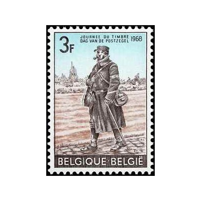 1 عدد تمبر روز تمبر -  بلژیک 1968