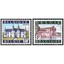 2 عدد تمبر سری پستی - گردشگری-  بلژیک 1967