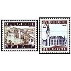 2 عدد تمبر سری پستی - گردشگری -  بلژیک 1966