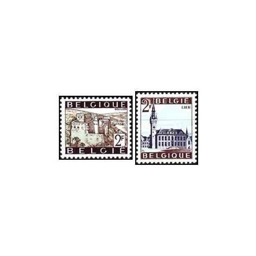 2 عدد تمبر سری پستی - گردشگری -  بلژیک 1966