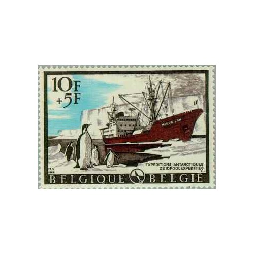 1 عدد تمبر اکتشافات قطب جنوب -  بلژیک 1966 تمبر مینی شیت