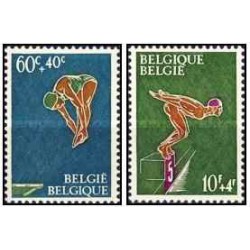 2 عدد تمبر شنا- بلژیک 1966
