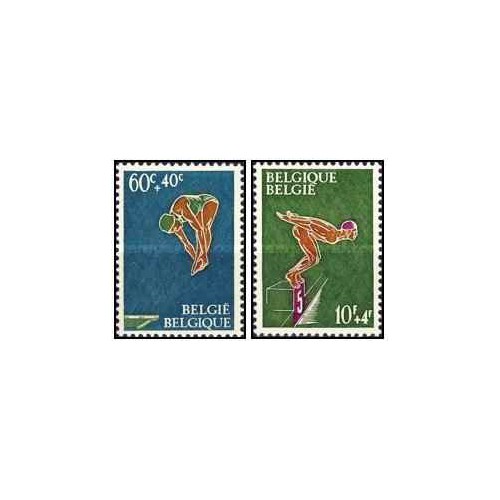 2 عدد تمبر شنا- بلژیک 1966 2 عدد تمبر شنا- بلژیک 1966