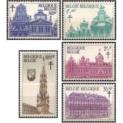 5 عدد تمبر  مبارزه با سل - بلژیک 1965