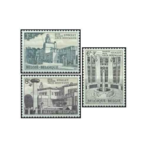 3 عدد تمبر  یادبود معمار هافمن - بلژیک 1965