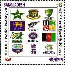 1 عدد  تمبر 20مین مسابقات جهانی ICC - کریکت - بنگلادش 2010