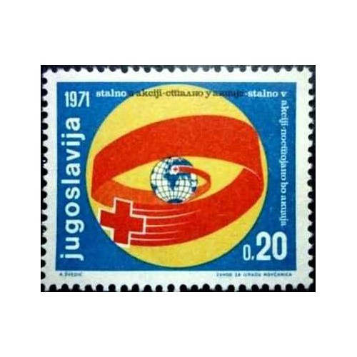 1 عدد  تمبر خیریه (هفته صلیب سرخ)- یوگوسلاوی 1971