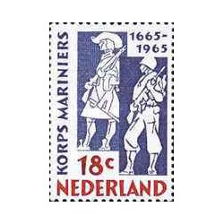 1 عدد  تمبر سیصدمین سالگرد نیروی دریایی ارتش - هلند 1965