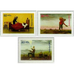 3 عدد  تمبر مراقبت از کودک - هلند 1997