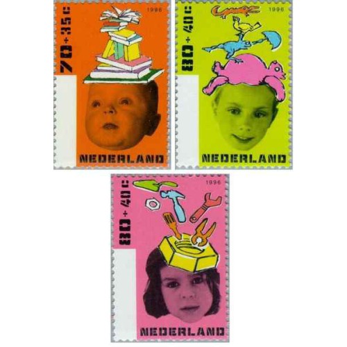 3 عدد  تمبر تمبر مراقبت از کودک - هلند 1996