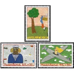 3 عدد  تمبر مراقبت از کودک - هلند 1987
