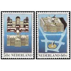 2 عدد  تمبر کاخ سلطنتی در آمستردام - هلند 1982
