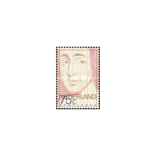 1 عدد  تمبرسیصدمین سالگرد مرگ دی اسپینوزا - هلند 1977