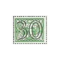 1 عدد  تمبر سری پستی  اعداد - سورشارژ  30 سنت - هلند 1940