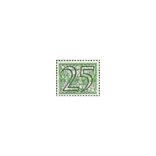 1 عدد  تمبر سری پستی  اعداد - سورشارژ  25 سنت - هلند 1940