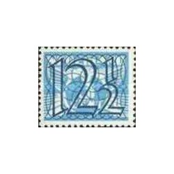 1 عدد  تمبر سری پستی  اعداد - سورشارژ  12.5 سنت - هلند 1940