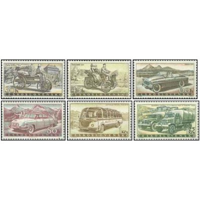 6 عدد تمبر  بزرگداشت صنعت موتور چک - ماشینها - چک اسلواکی 1958 قیمت 8.7 دلار