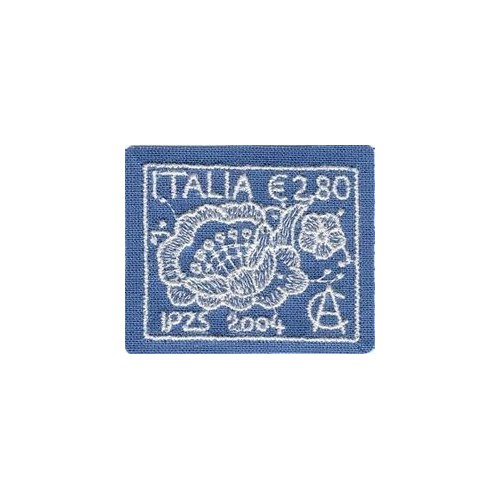 1 عدد تمبر توری - از جنس پارچه - خودچسب - ایتالیا 2004