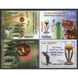 4 عدد تمبر جام جهانی کریکت ICC - بنگلادش 2007