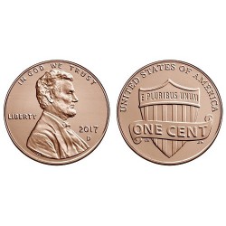 سکه 1 سنت - برنجی - D - آمریکا 2017غیر بانکی