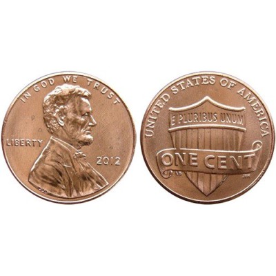 سکه 1 سنت - برنجی- آمریکا 2012غیر بانکی