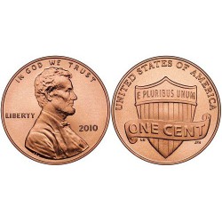 سکه 1 سنت - برنجی- آمریکا 2010غیر بانکی
