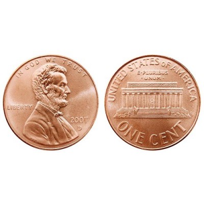 سکه 1 سنت - برنجی - D - آمریکا 2007غیر بانکی